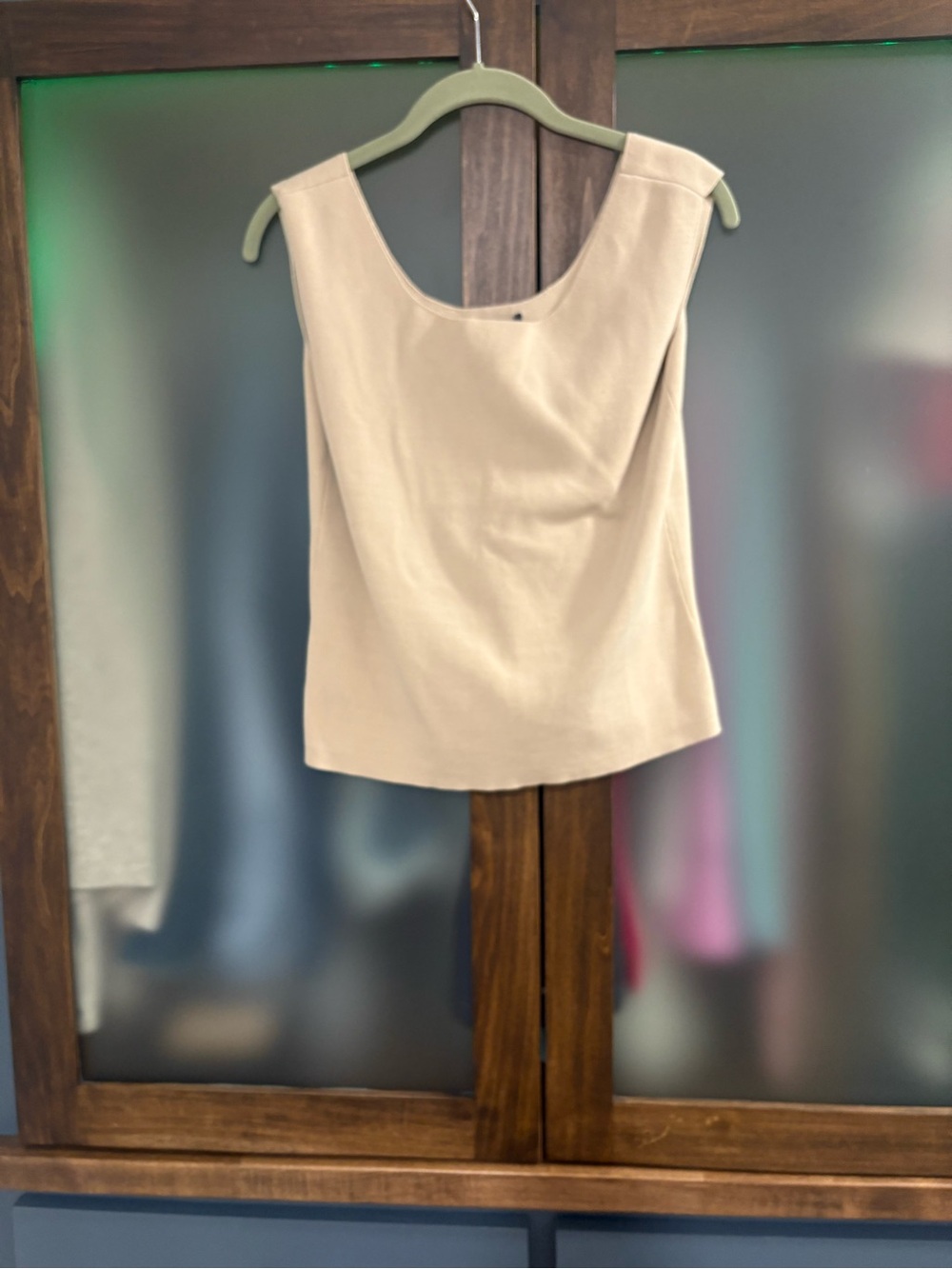 Ann Taylor Beige Scoop Neck Tank with Wide Straps